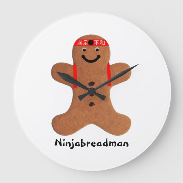 Ninjabreadman biscuit (cookie)Acrylic Wall Clock (Front)
