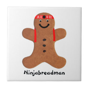 Ninjabreadman biscuit (cookie) ceramic tile