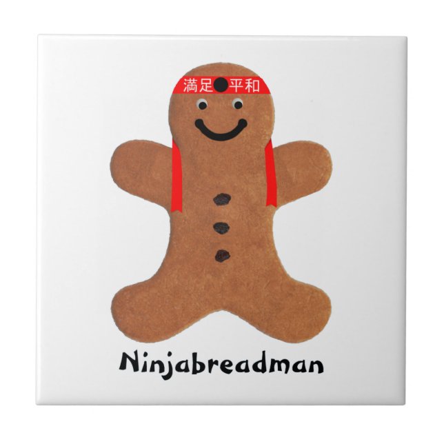 Ninjabreadman biscuit (cookie) ceramic tile (Front)