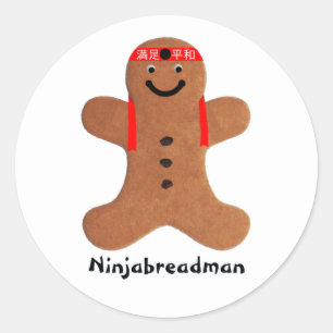 Ninjabreadman biscuit (cookie) classic round sticker