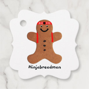 Ninjabreadman biscuit (cookie) favour tags