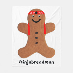 Ninjabreadman biscuit (cookie) fleece blanket
