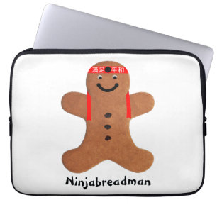 Ninjabreadman biscuit (cookie) laptop sleeve