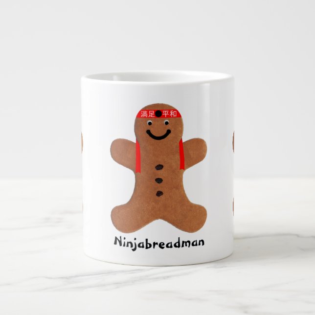 Ninjabreadman biscuit (cookie) large coffee mug (Front)