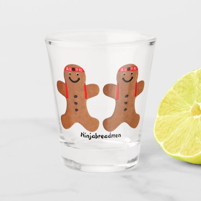 Ninjabreadman biscuit (cookie) shot glass (Front)