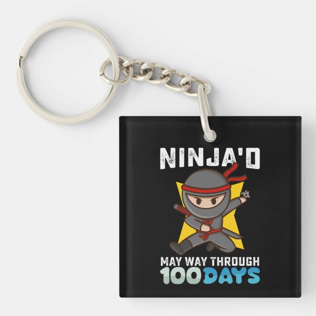 Ninja'd May Way Through 100 Days of School Key Ring (Front)