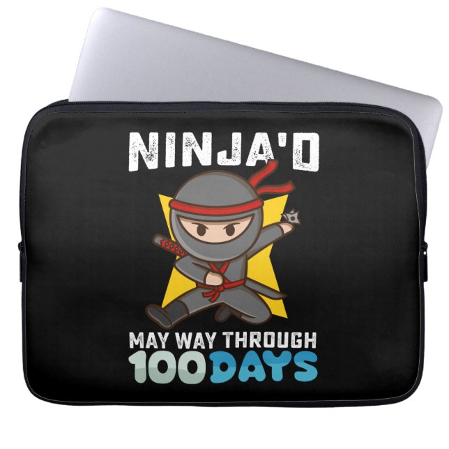 Ninja'd May Way Through 100 Days of School Laptop Sleeve (Front)
