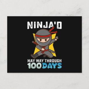 Ninja'd May Way Through 100 Days of School Postcard