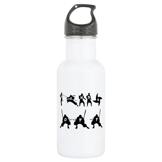 NINJAS - HANDS OFF! 532 ML WATER BOTTLE (Front)