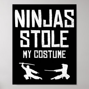 Ninjas Stole My Costume Shirt Funny Halloween Poster