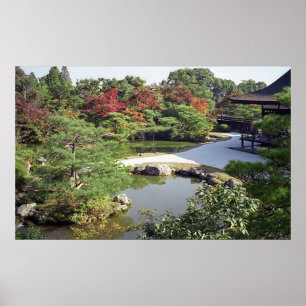 NINNA-JI TEMPLE GARDEN and POND - KYOTO JAPAN Poster