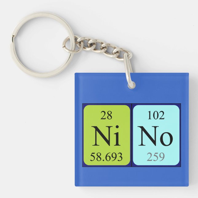 Nino periodic table name keyring (Front)