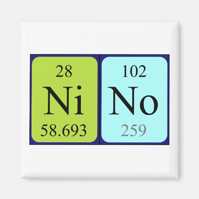Nino periodic table name magnet (Front)