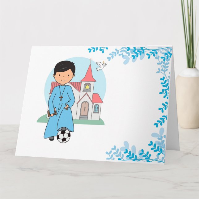 Niño Primera Comunión Fútbol Card (Front)