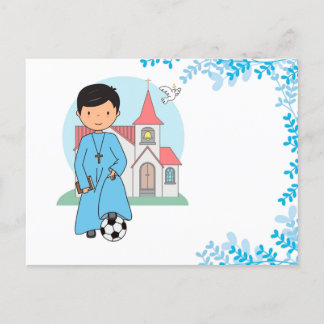 Niño Primera Comunión Fútbol Postcard