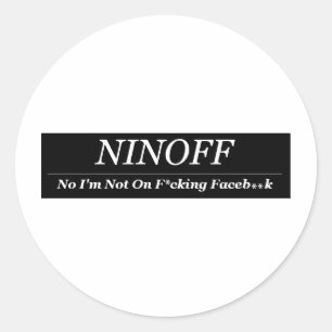 NINOFF Anti Facebook Hate Facebook Shirt Classic Round Sticker