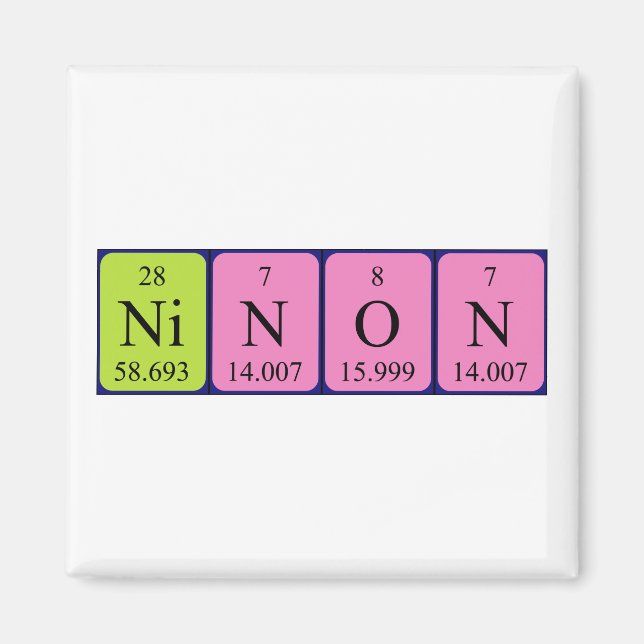 Ninon periodic table name magnet (Front)