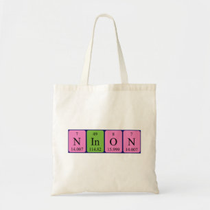 Ninon periodic table name tote bag