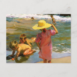 Ninos A La Orilla Del Mar by Joaquin Sorolla Postcard