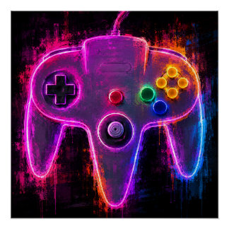 Nintendo N64 Controller Poster