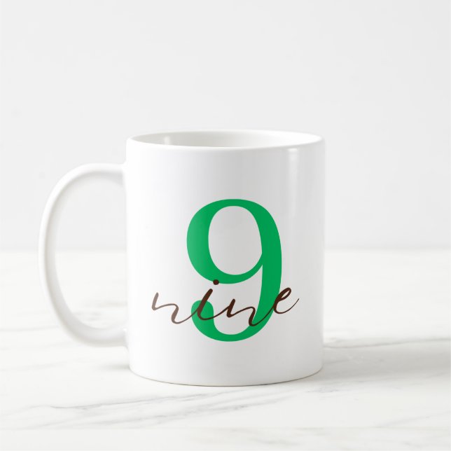 Ninth 9 Year Anniversary with Personalisation Coffee Mug (Left)