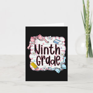Ninth Grade Back To School For Girls Pink Notebook Card