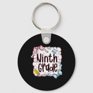 Ninth Grade Back To School For Girls Pink Notebook Key Ring