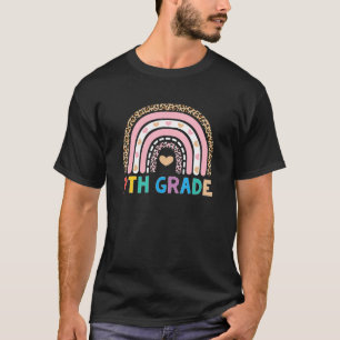Ninth Grade Teacher Leopard Rainbow 9th Grade Teac T-Shirt