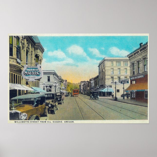 Ninth Street View of Willamette Street Poster (Front)