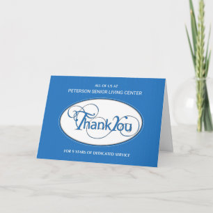 Ninth Year Employee Anniversary Business Thank You Card