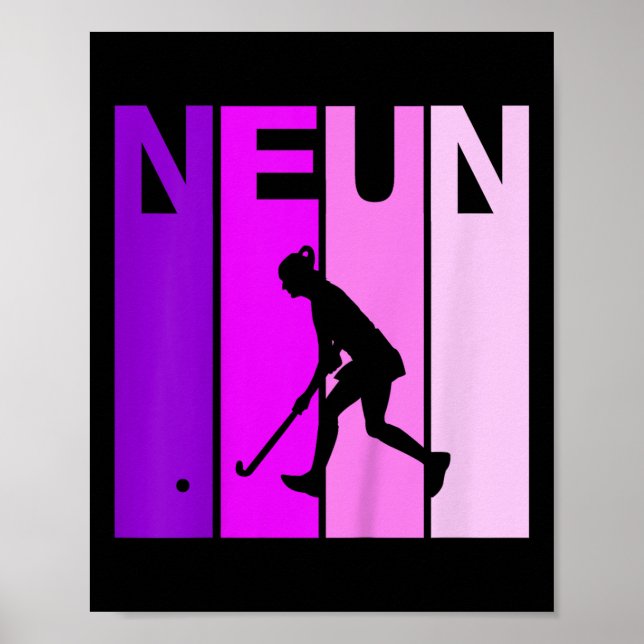 Ninunter 9 Birthday Field Hockey Game Hockey Girl  Poster (Front)