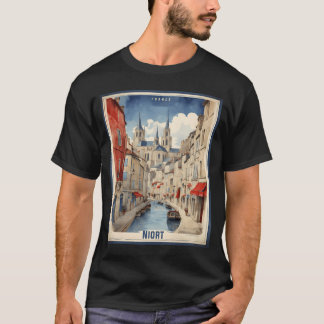Niort France Vintage Travel Tourism   T-Shirt