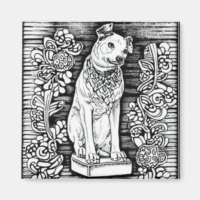 Nipper, The RCA Dog Floral Magnet (Front)