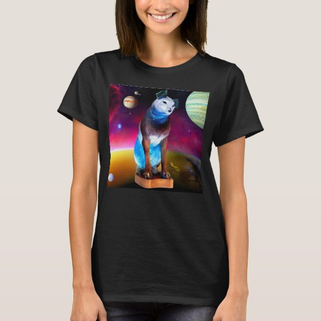 Nipper, The RCA Dog Outer Space & Galaxy T-Shirt (Front)