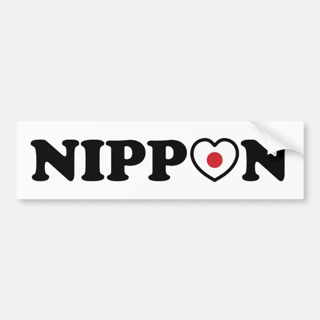 Nippon Love Heart Flag Bumper Sticker (Front)