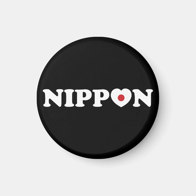 Nippon Love Heart Flag Magnet (Front)