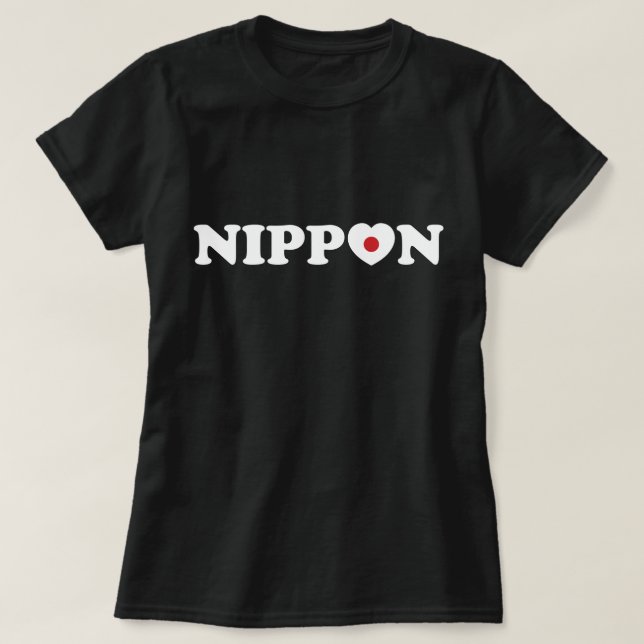 Nippon Love Heart Flag T-Shirt (Design Front)