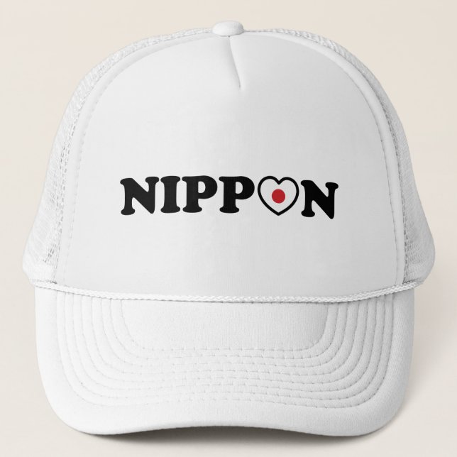 Nippon Love Heart Flag Trucker Hat (Front)