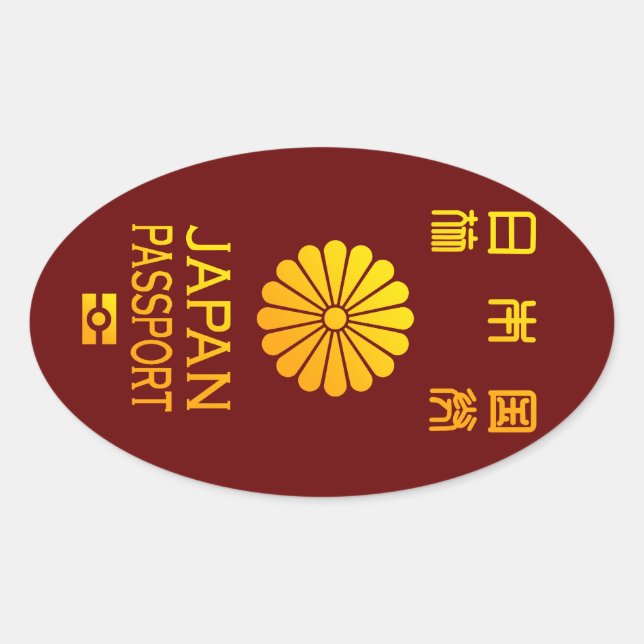 Nippon passport oval sticker (Front)