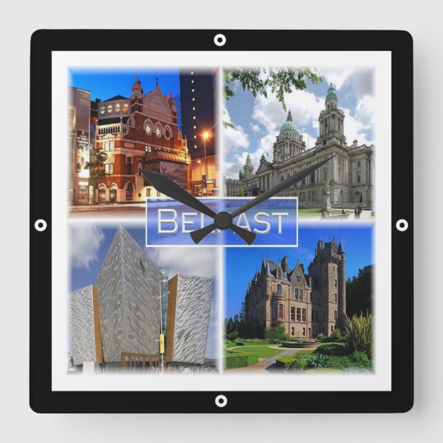 NIR003 BELFAST, Northern Ireland, Square Wall Clock (Front)