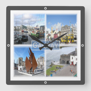 NIR004 GALWAY, Ireland, Square Wall Clock