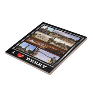 NIR015 DERRY "I LOVE", Northern Ireland, Ceramic Tile