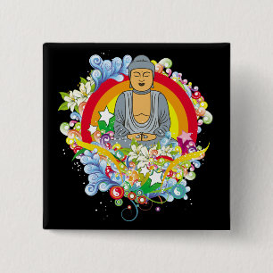 Nirvana Buddha 15 Cm Square Badge