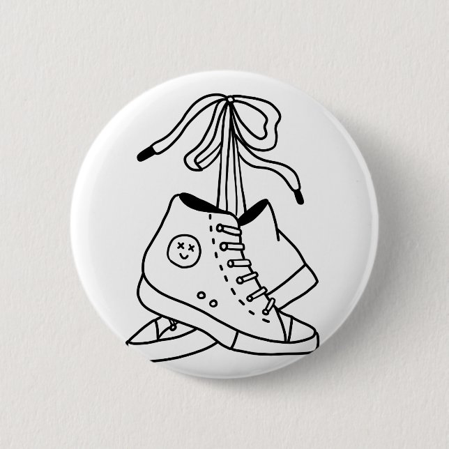 NIRVANA CONVERSE, CONVERSE, SNEAKERS, CUTE DESIGN 6 CM ROUND BADGE (Front)