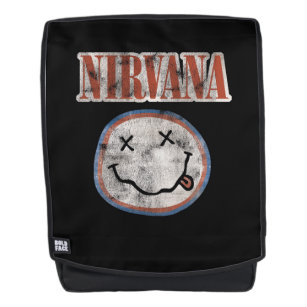 Nirvana Red White & Blue Smiley Face Backpack