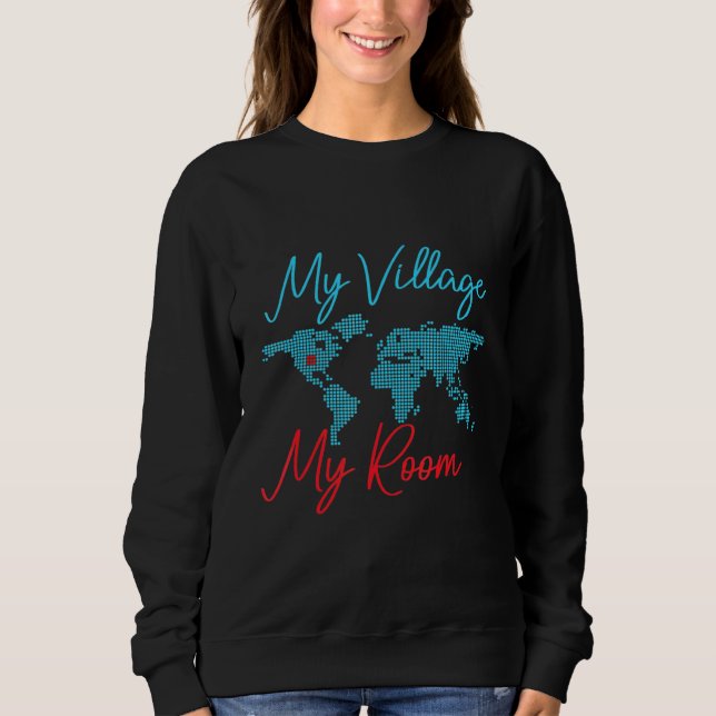 Nirvana World Map Village America Sweatshirt (Front)