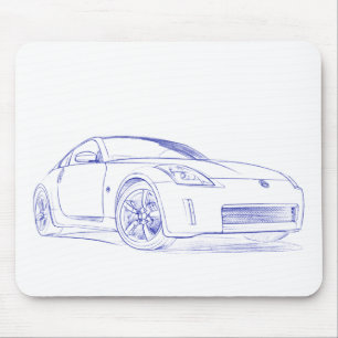 Nis 350Z Sketch Mouse Pad