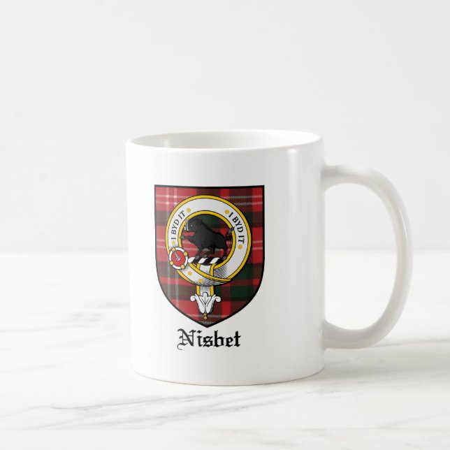 Nisbet Clan Crest Badge Tartan Coffee Mug (Right)