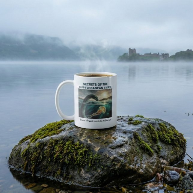 Niseag The Loch Ness Guardian | Bio-Magic Fantasy Coffee Mug (Loch Ness Monster Nessie Ceramic Mug Gift. Scottish Folklore Niseag Star Jelly Witchlight Guardian)