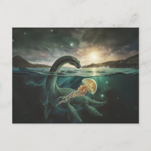 Niseag The Loch Ness Guardian   Bio-Magic Fantasy Postcard